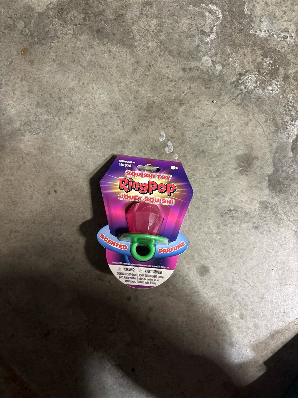 RingPop Squishy Toy Ring - Pink Gem with Green Band